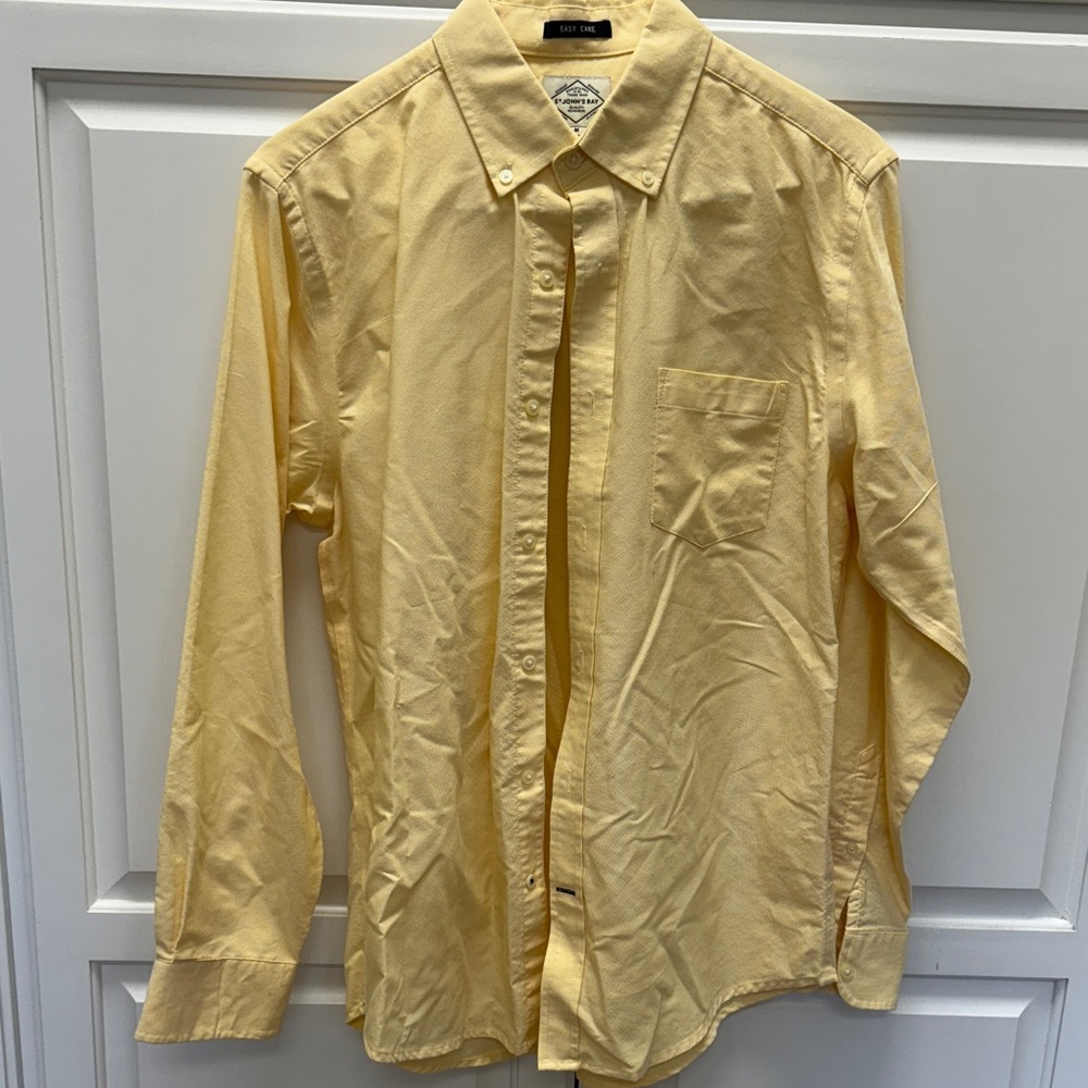 St. John's Bay Yellow Casual Button Down Shirt